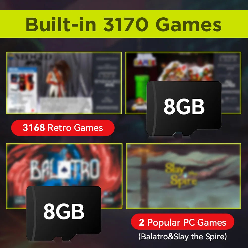 Retrobat 8GB TF Game Card with with 3170 Retro&PC Games for ROG ALLY/Onexplayer/GPD WIN4/Win Handheld Game Console/Win PC/Laptop