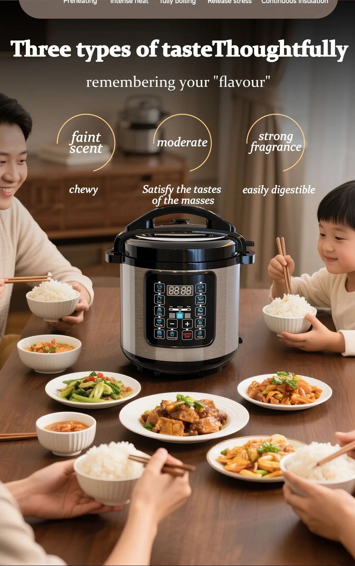 Hot Selling Electric Pressure Cooker Smart High Pressure Rice Cooker 6L/8L Non-Stick Pot Steamed Rice Pot For Home Kitchen