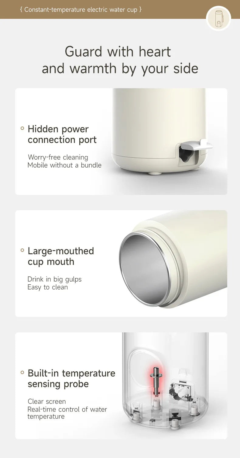 550ML Electric Kettle Portable Heating Cup Multifunction Boiled Water Pot Smart Teapot Adjustable Temperature Kettles 220V