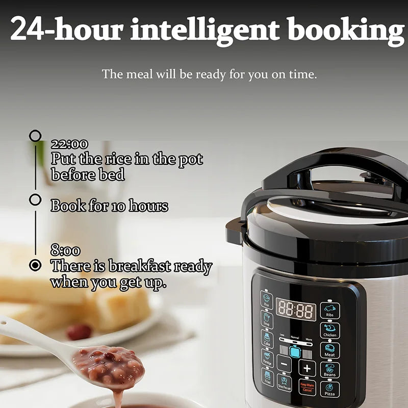 Hot Selling Electric Pressure Cooker Smart High Pressure Rice Cooker 6L/8L Non-Stick Pot Steamed Rice Pot For Home Kitchen