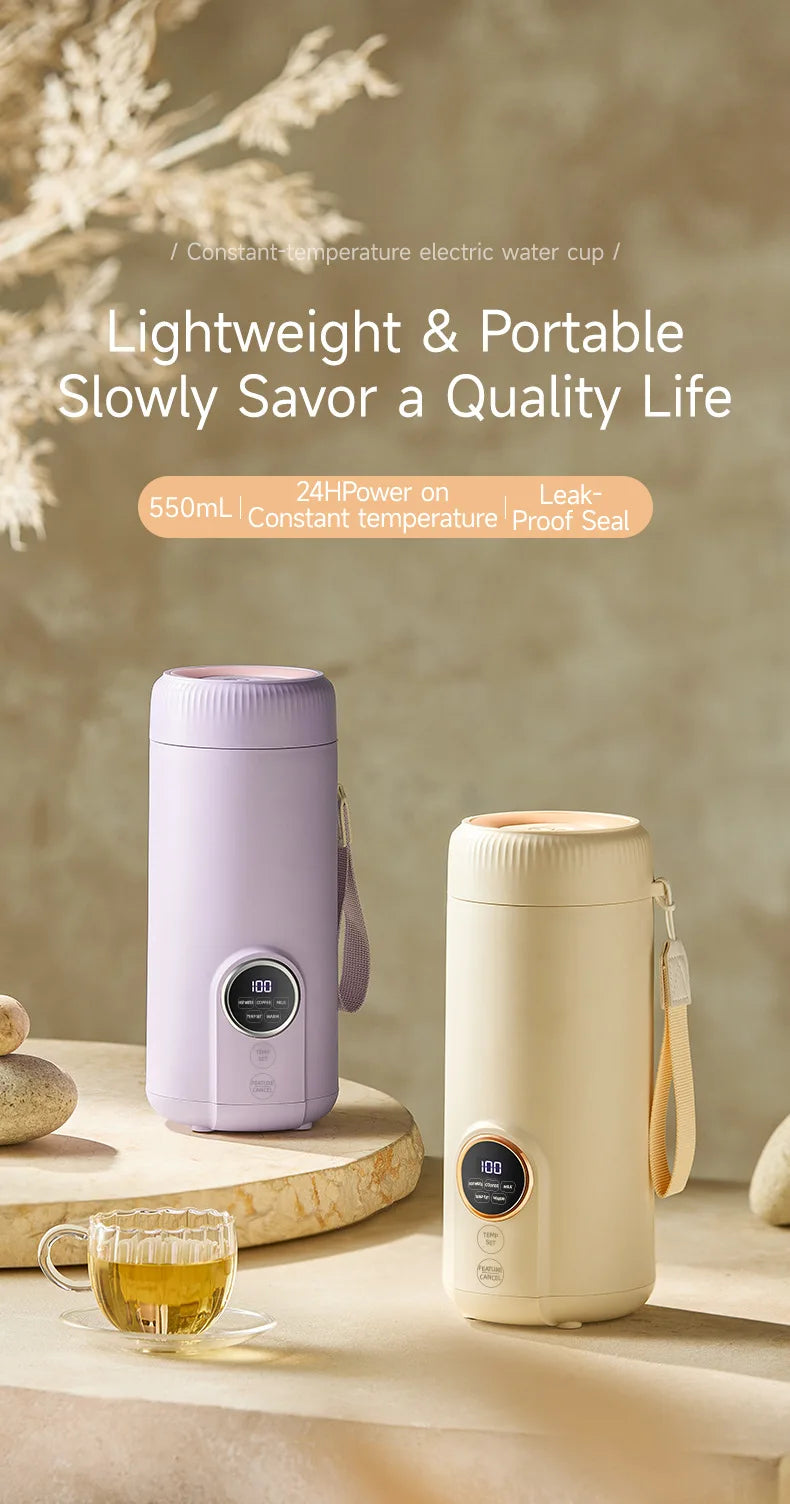 550ML Electric Kettle Portable Heating Cup Multifunction Boiled Water Pot Smart Teapot Adjustable Temperature Kettles 220V