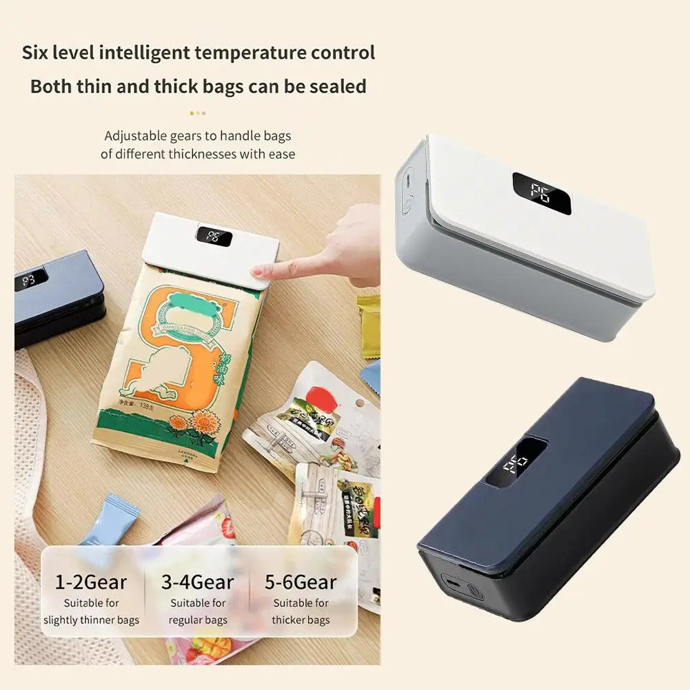 Plastic Bag Sealer Mini Heat Bag Sealing Machine Rechargeable Handheld Food Packaging Heat Sealer Thermal Bags Sealing Machine