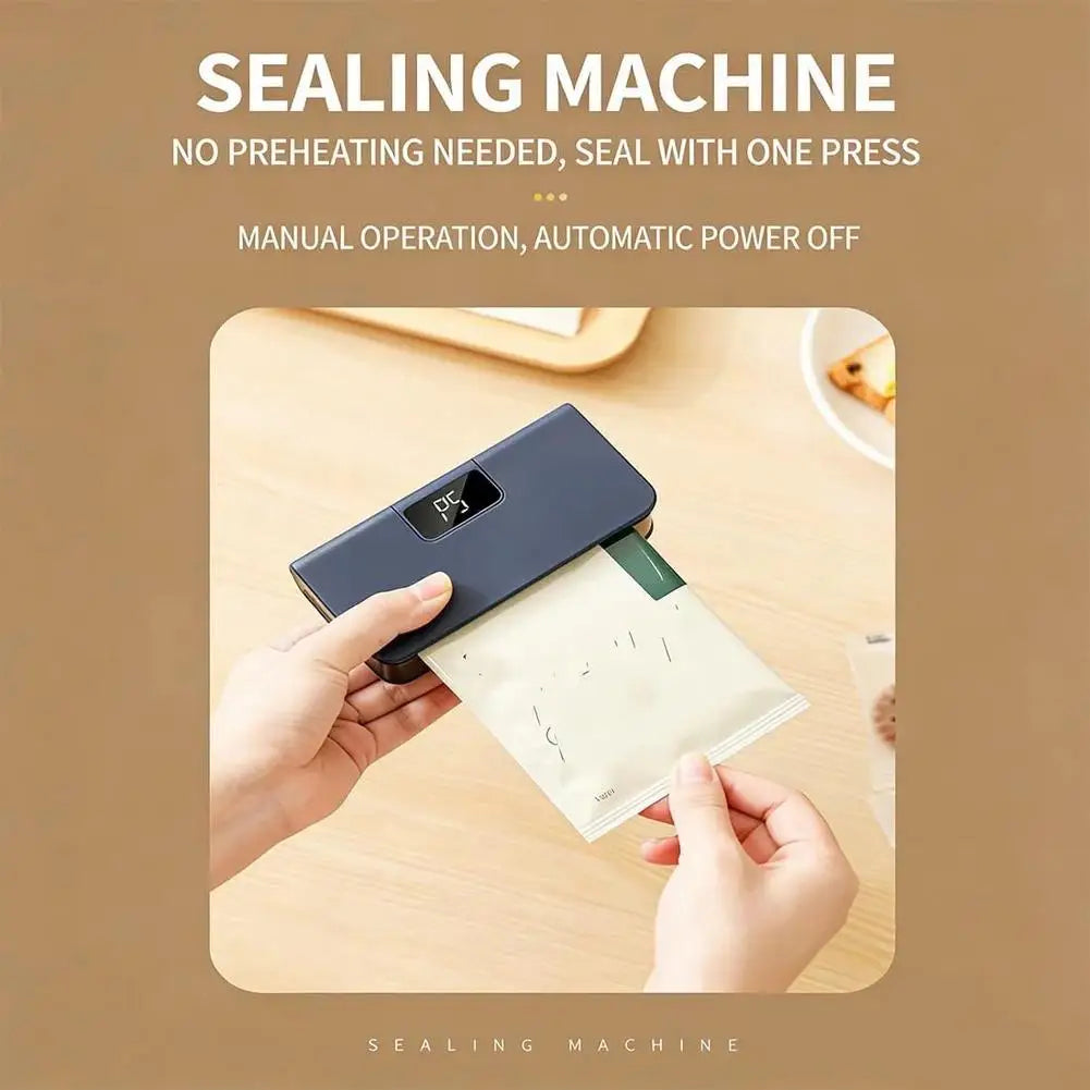 Plastic Bag Sealer Mini Heat Bag Sealing Machine Rechargeable Handheld Food Packaging Heat Sealer Thermal Bags Sealing Machine