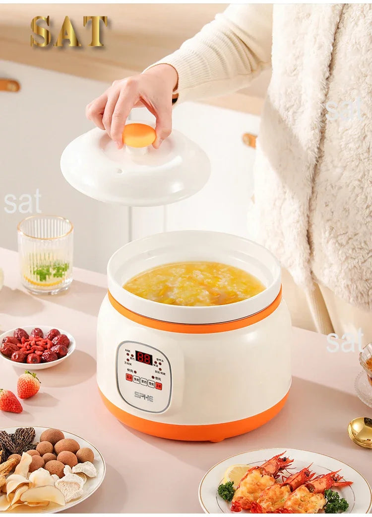 l Automatic Simmering Electric Cooker 1.8L 2.8L 3.8L Health Cooking Electric Pot Soup Porridge Electric Stew Pot Home Slow Cook