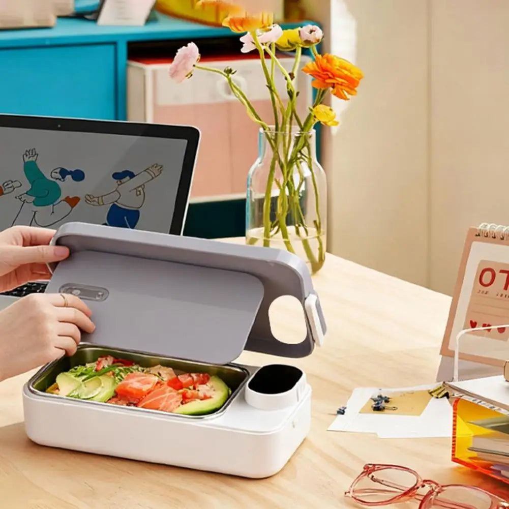 USB Heated Lunch Box 900ml Capacity Food Warmer Stainless Steel Hot Meal Lunch Container for Office Portable Food Warmer
