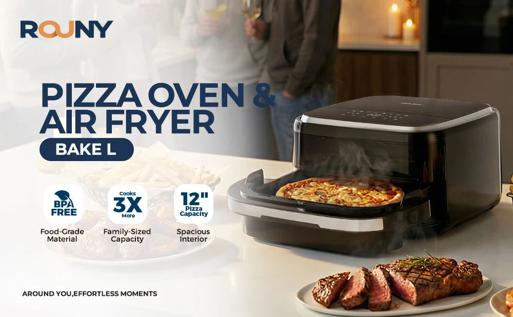 ROUNY Air Fryer 5L, Electric Hot Fryer Oven Oilless Cooker with Touch Control & Nonstick Basket & Visible Window, Family Size