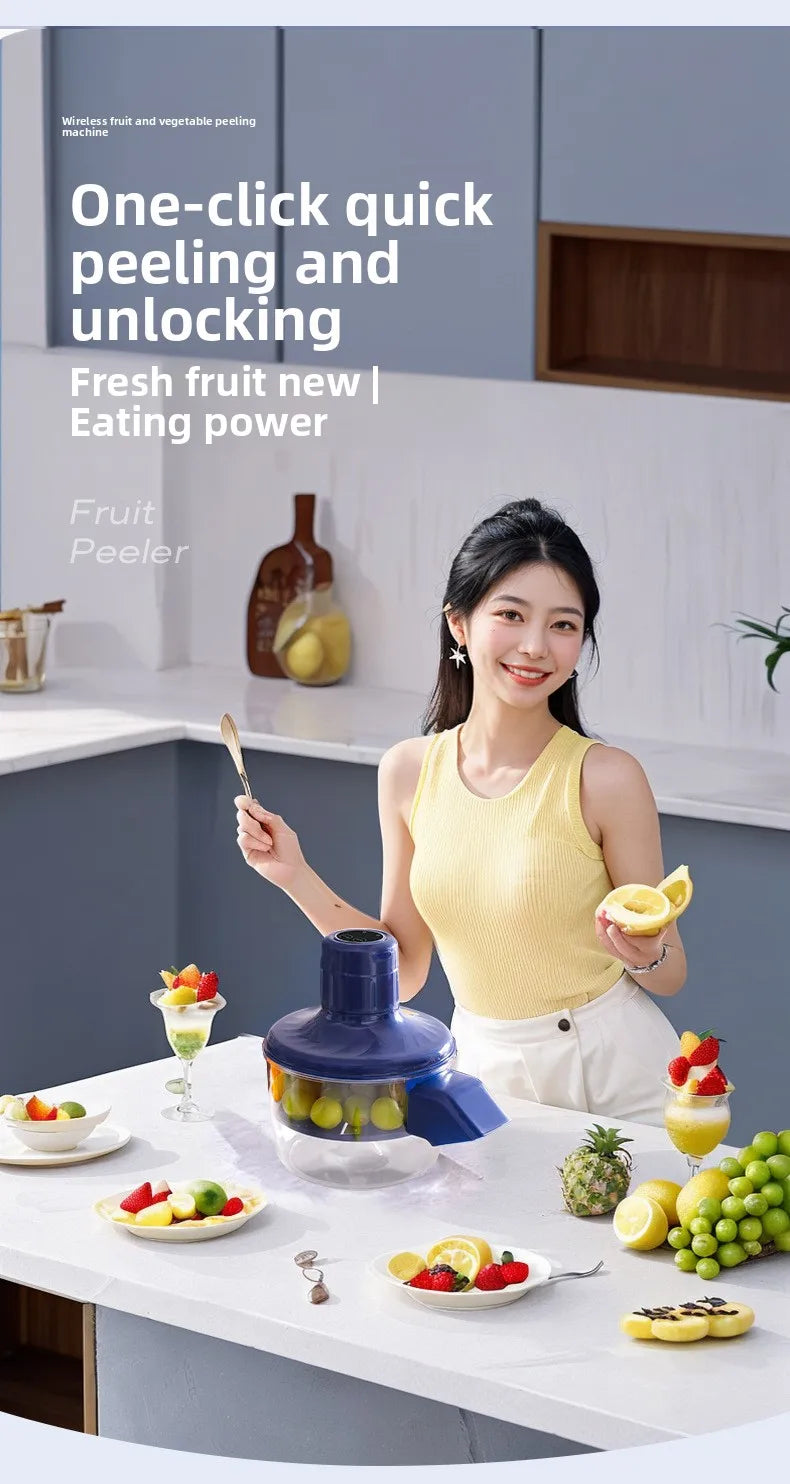 Automatic Electric Fruit Peeler Intelligent Peeling Machine Portable Wireless Grape/tomato/Garlic Peeler for Home Fast Kitchen