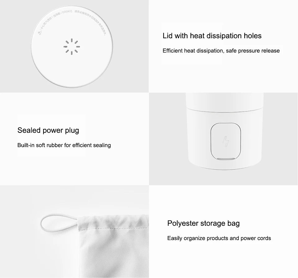 NEW  Mijia Portable Electric Kettle 2 Thermos Cup Fast Water Boiler 350ml Smart Temperature Insulated Kettle Travel (CN)