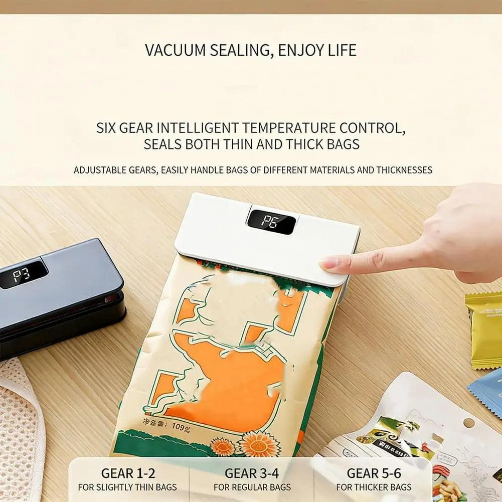 Plastic Bag Sealer Mini Heat Bag Sealing Machine Rechargeable Handheld Food Packaging Heat Sealer Thermal Bags Sealing Machine