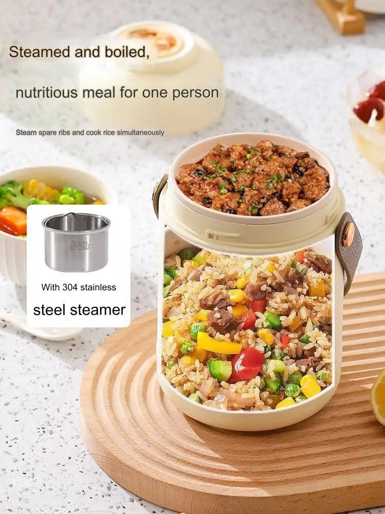 Portable Electric Kettle Rice Cooker Lunch Box Mini Soup Stew Slow Cooking Pot Porridge Food Steamer Noodles Pasta Heater Hotpot