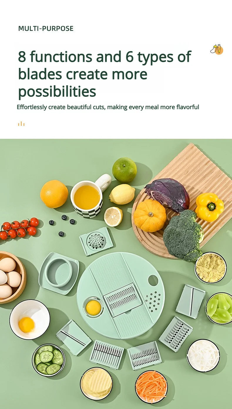 Multi-Functional Vegetable Salad Dehydrator Vegetable Cutter Household Cucumber and Potato Slices Drain Basket Fruit Drain Water