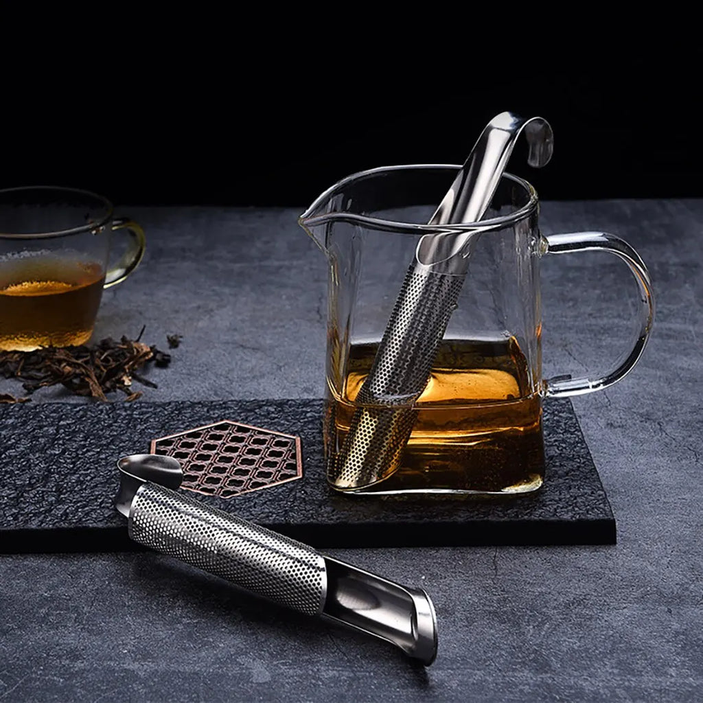 Portable Home Tea Accessories Filter Stainless Steel Tea Maker Piping Design Tea Spoon Brewer Long Handle Metal Creative Cup