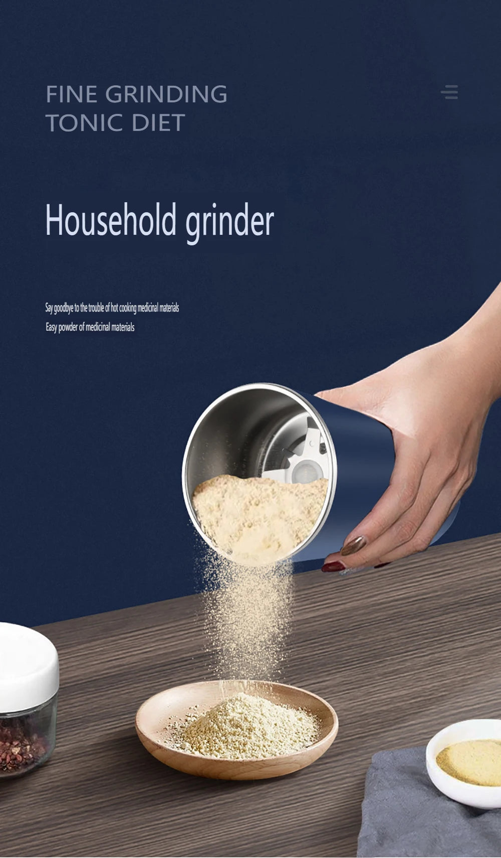 110V/220V Electric Grain Grinder 8 Blades Coffee Beans Grinders 300W Stainless Steel Nuts Bean Grain Mill Herbs Grinding Machine