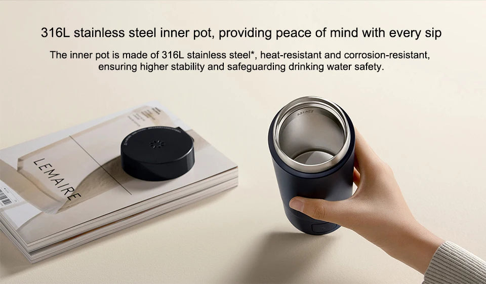 NEW  Mijia Portable Electric Kettle 2 Thermos Cup Fast Water Boiler 350ml Smart Temperature Insulated Kettle Travel (CN)
