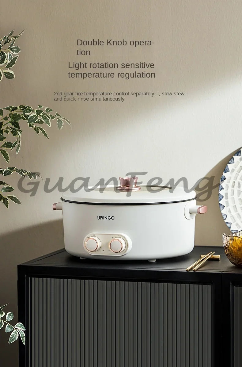 Colorful Mandarin Duck Electric Pot Four-Grid Multi Functional Household 6-liter Capacity Integrated Hot Pot Electric Caldron