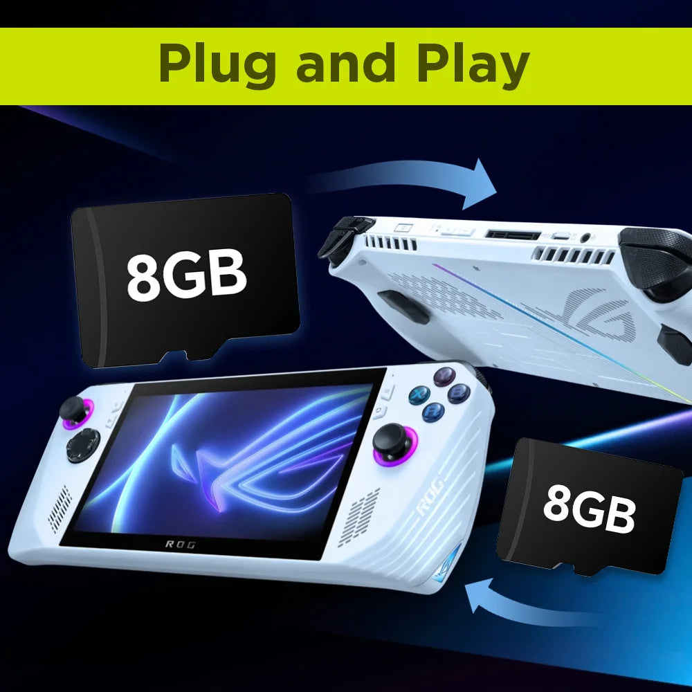 Retrobat 8GB TF Game Card with with 3170 Retro&PC Games for ROG ALLY/Onexplayer/GPD WIN4/Win Handheld Game Console/Win PC/Laptop
