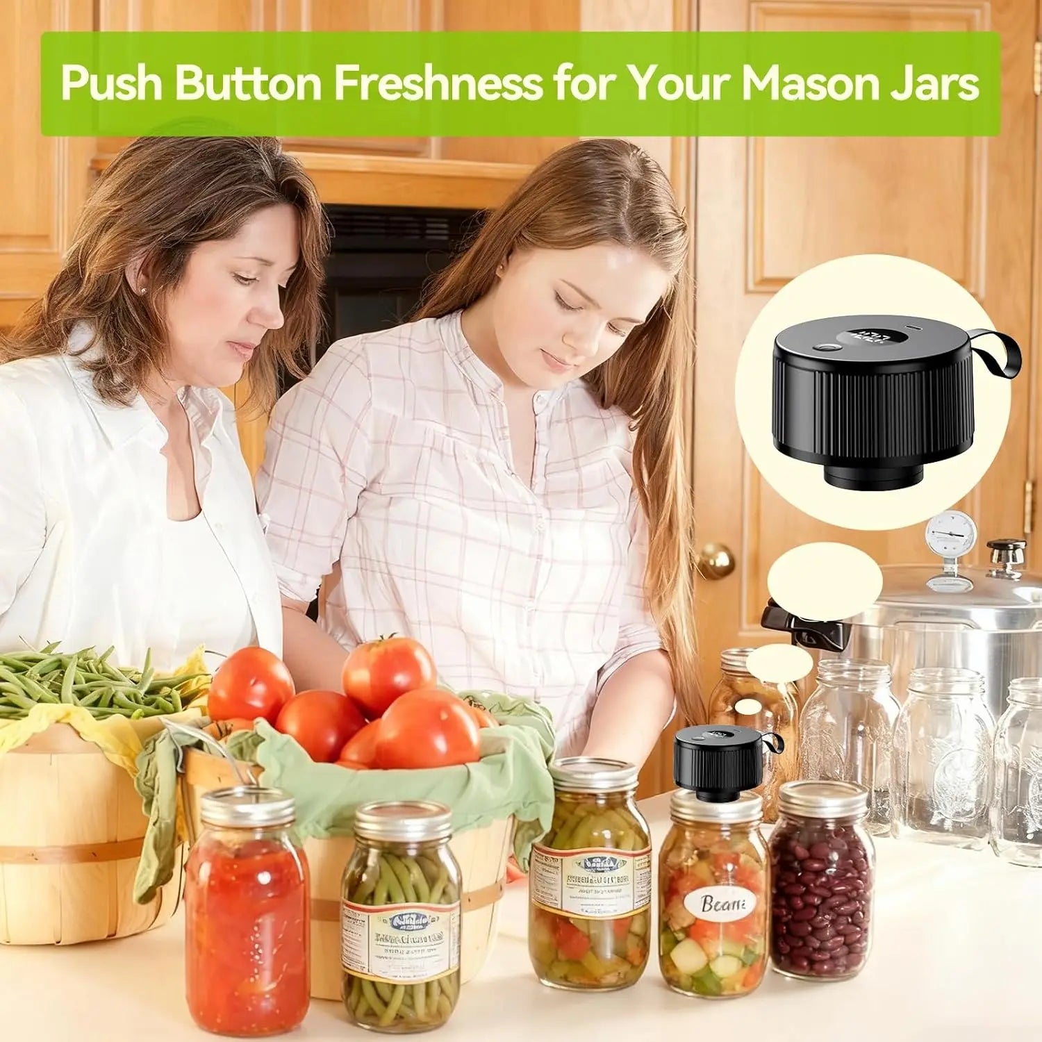 Cordless for Canning Jars Wide and Regular Mouth Mason Lids Vacuum Sealing Machine Food Storage