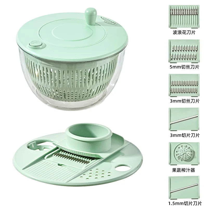 Multi-Functional Vegetable Salad Dehydrator Vegetable Cutter Household Cucumber and Potato Slices Drain Basket Fruit Drain Water