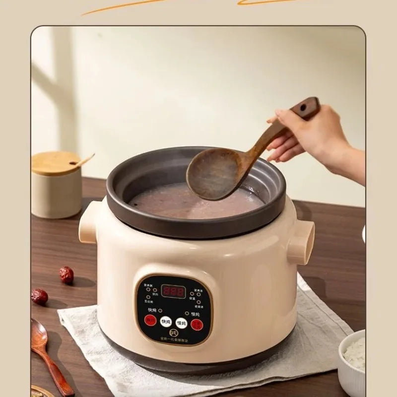 Purple Clay Automatic Electric Stew Pot Multi-Function Soup Cooker with 24H Timer Health Slow Cooker Smart Reservation
