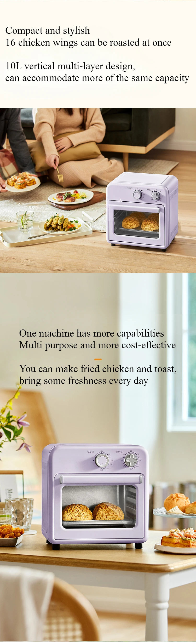 Oven Air Fryer All-in-one Machine For Home Use New Visual Multifunctional 10L Large Capacity Mini Oven