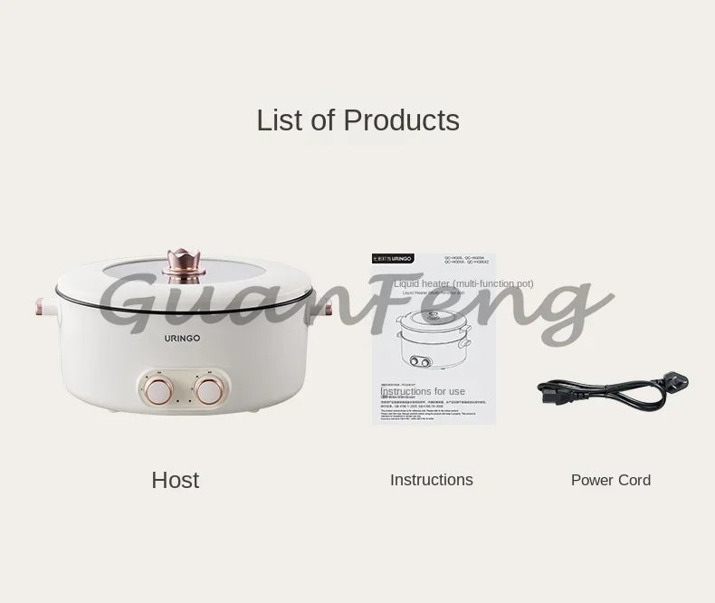 Colorful Mandarin Duck Electric Pot Four-Grid Multi Functional Household 6-liter Capacity Integrated Hot Pot Electric Caldron