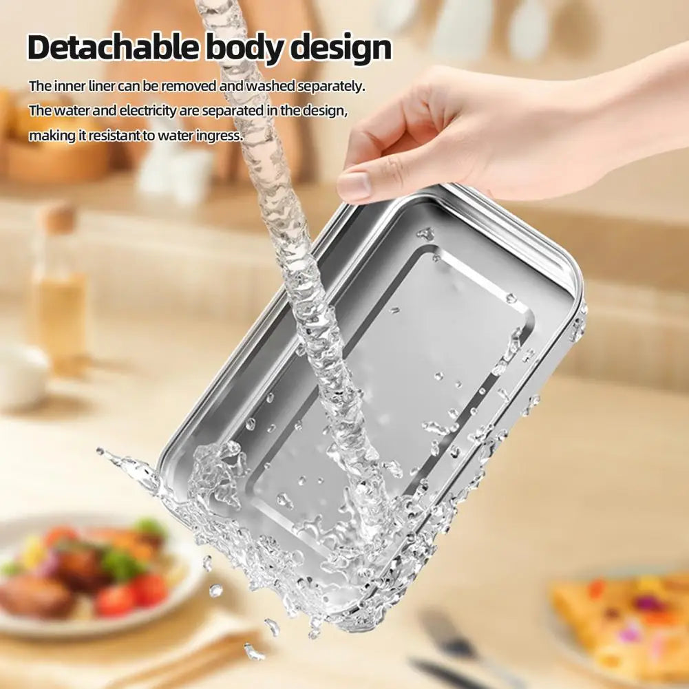USB Heated Lunch Box 900ml Capacity Food Warmer Stainless Steel Hot Meal Lunch Container for Office Portable Food Warmer