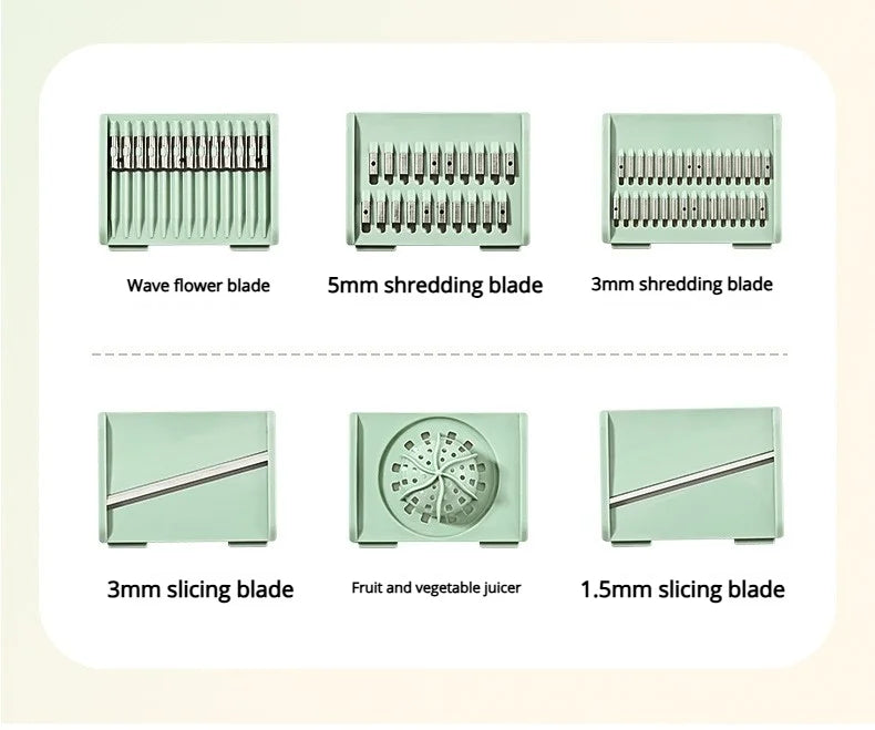 Multi-Functional Vegetable Salad Dehydrator Vegetable Cutter Household Cucumber and Potato Slices Drain Basket Fruit Drain Water