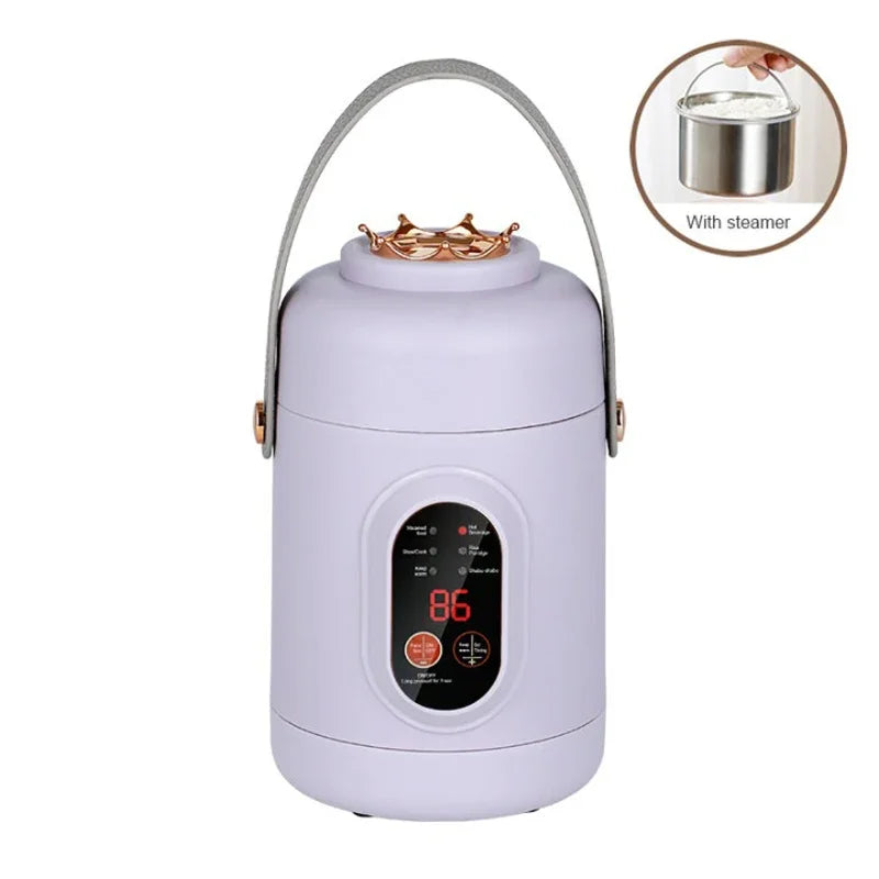 Portable Electric Kettle Rice Cooker Lunch Box Mini Soup Stew Slow Cooking Pot Porridge Food Steamer Noodles Pasta Heater Hotpot