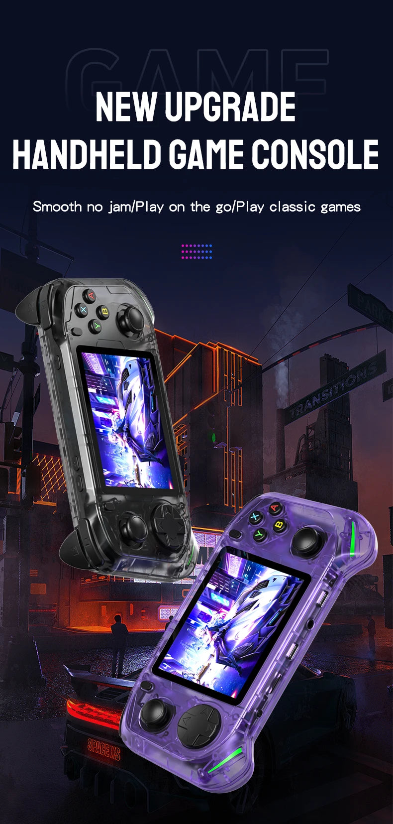 RX6H Retro Handheld Gaming Console | 3.5" IPS Screen, Linux Emulation System