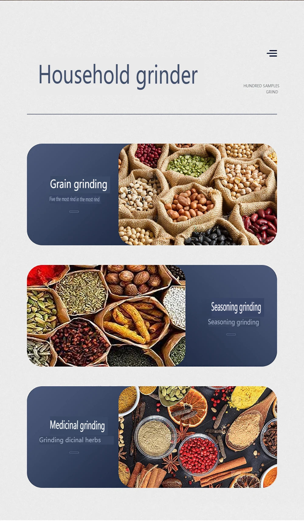 110V/220V Electric Grain Grinder 8 Blades Coffee Beans Grinders 300W Stainless Steel Nuts Bean Grain Mill Herbs Grinding Machine