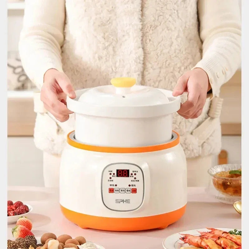 l Automatic Simmering Electric Cooker 1.8L 2.8L 3.8L Health Cooking Electric Pot Soup Porridge Electric Stew Pot Home Slow Cook
