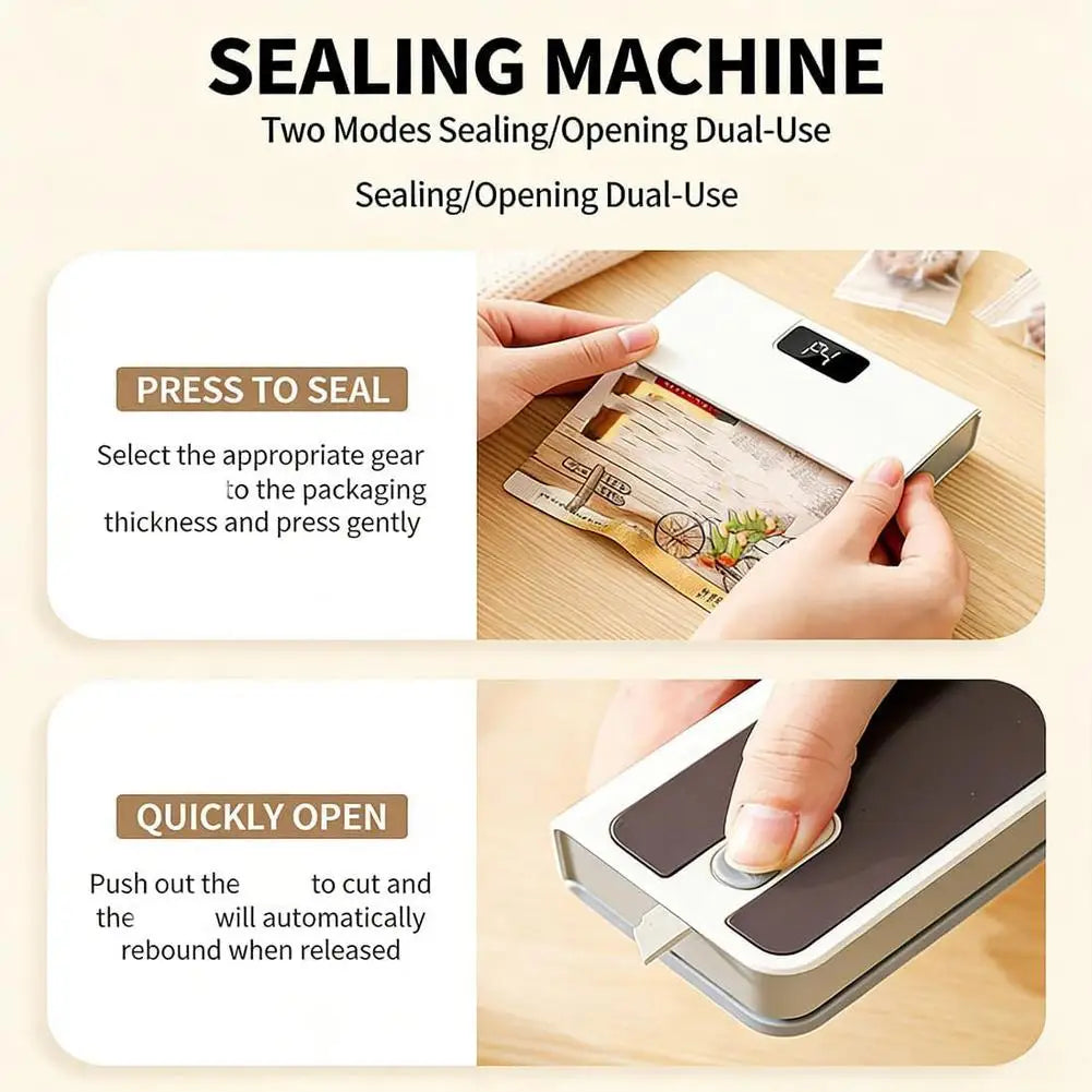 Plastic Bag Sealer Mini Heat Bag Sealing Machine Rechargeable Handheld Food Packaging Heat Sealer Thermal Bags Sealing Machine
