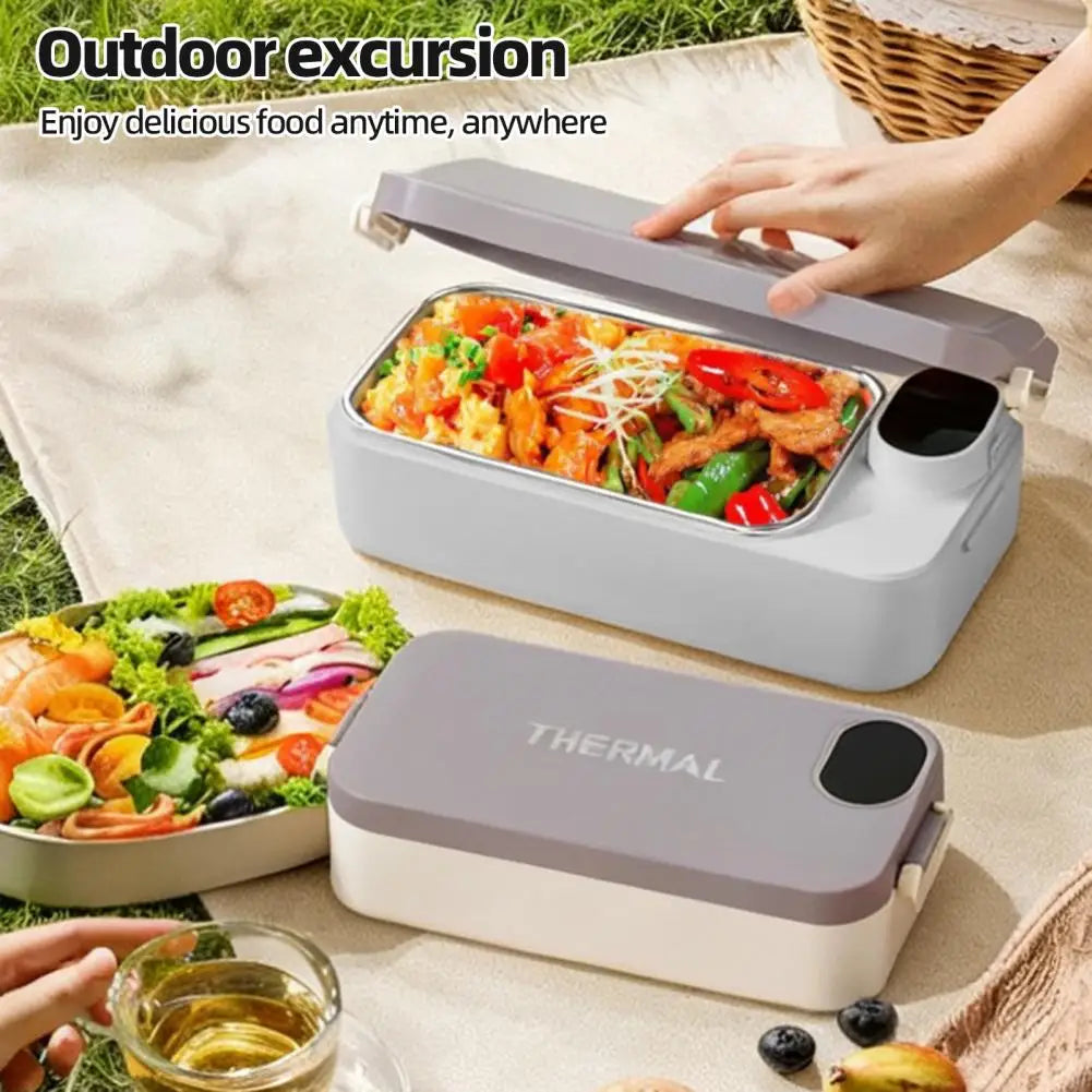 USB Heated Lunch Box 900ml Capacity Food Warmer Stainless Steel Hot Meal Lunch Container for Office Portable Food Warmer
