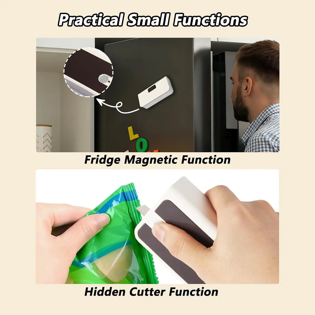 Plastic Bag Sealer Mini Heat Bag Sealing Machine Rechargeable Handheld Food Packaging Heat Sealer Thermal Bags Sealing Machine