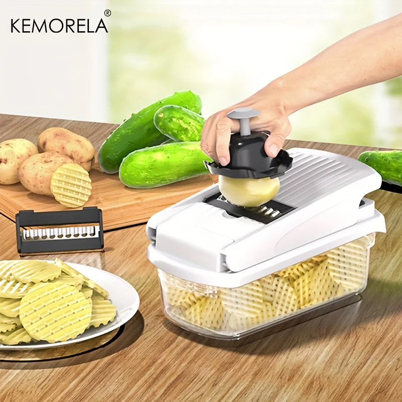 14/15 in 1 Multifunctional Vegetable Chopper Food Chopper Onion Chopper Vegetable Chopper with Container for Salad Potato Carrot