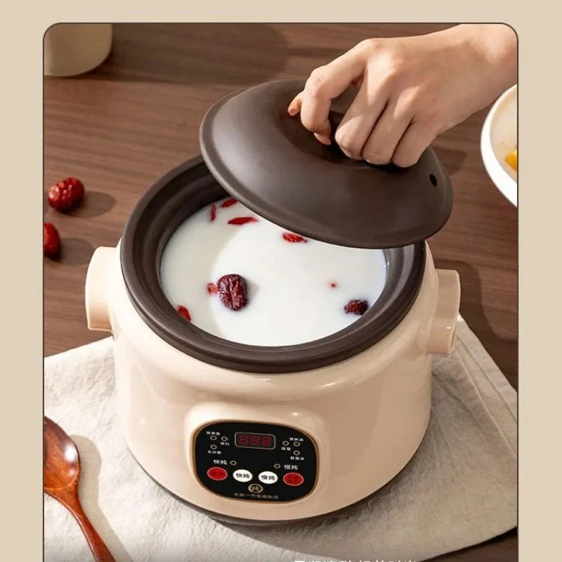 Purple Clay Automatic Electric Stew Pot Multi-Function Soup Cooker with 24H Timer Health Slow Cooker Smart Reservation