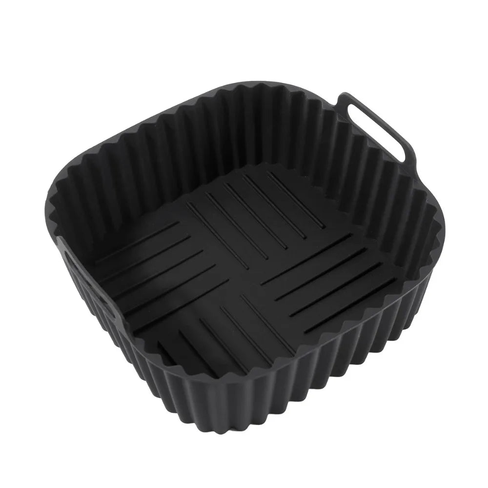 Air Fryer Silicone Liners Square Reusable Non Stick Basket Mat for 4-7QT Air Fryer Oven Microwave Baking Airfryer Accessories