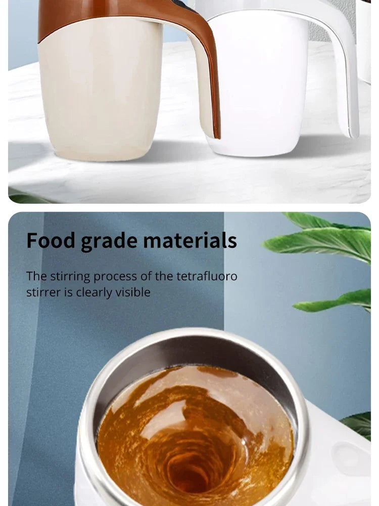 Automatic Mixing Cup Battery Portable Coffee Electric Mixing Stainless Steel Rotary Magn，