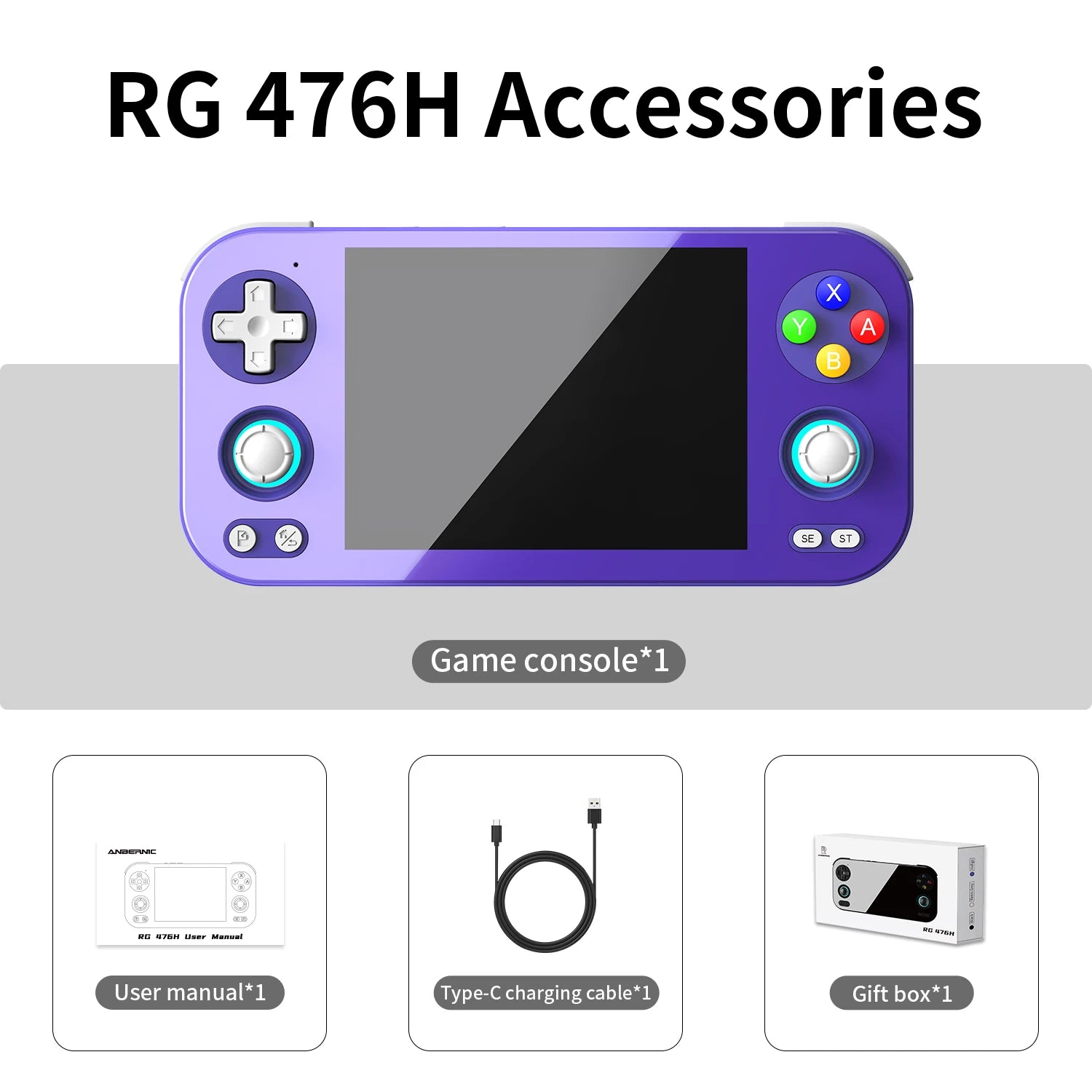 Anbernic RG476H Android Retro Handheld Console | 4.7" 120Hz Display, Unisoc T820