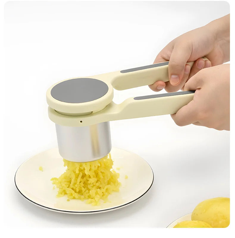 Manual Rotary Juicer And Food Masher For Garlic Potato And Yam Vegetable Press Handheld Kitchen Tool For Home And Family Cooking