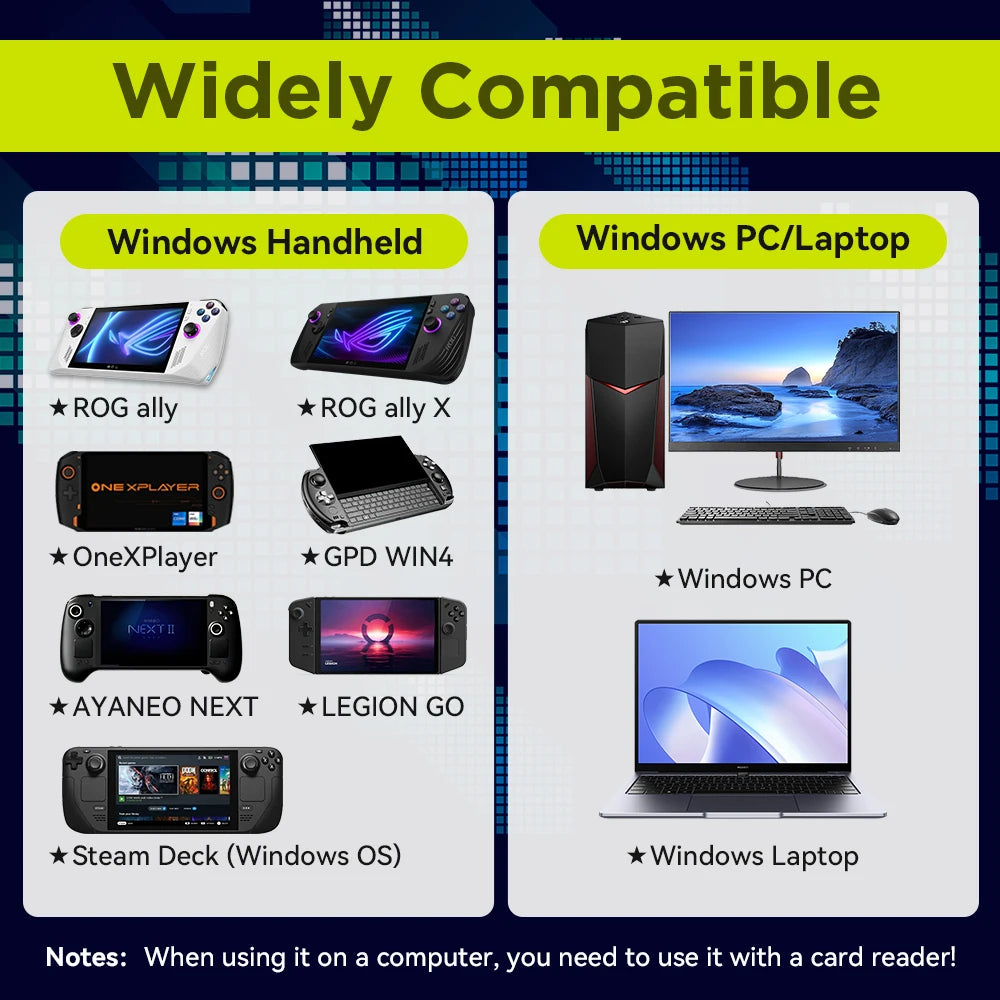 Retrobat 8GB TF Game Card with with 3170 Retro&PC Games for ROG ALLY/Onexplayer/GPD WIN4/Win Handheld Game Console/Win PC/Laptop