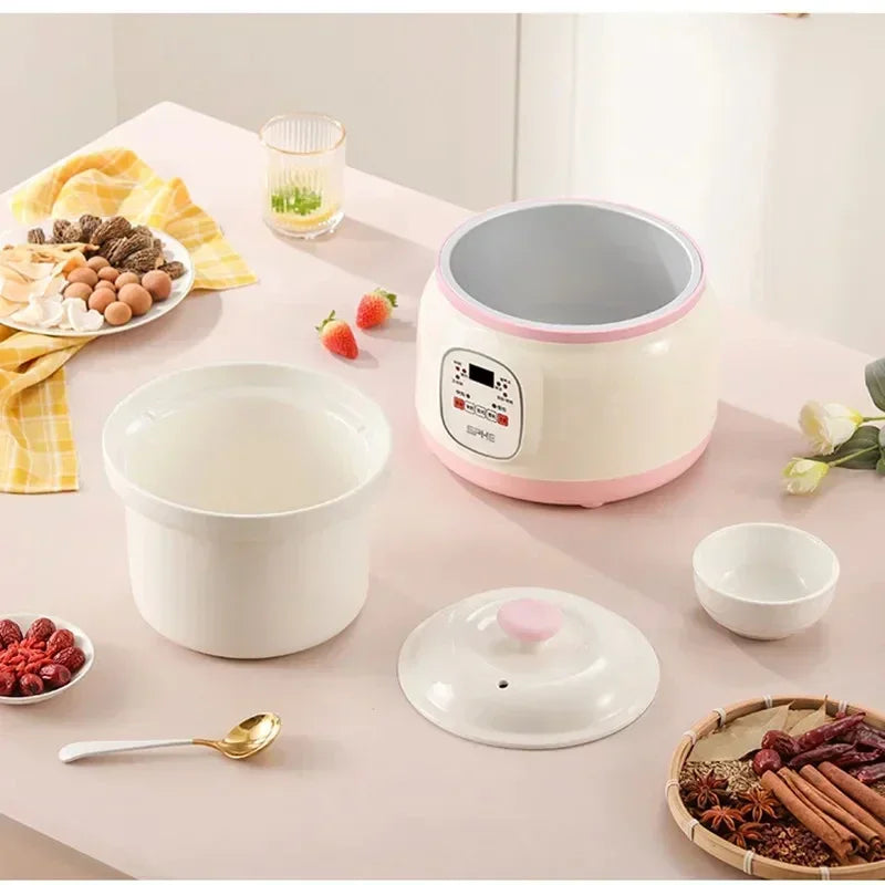 l Automatic Simmering Electric Cooker 1.8L 2.8L 3.8L Health Cooking Electric Pot Soup Porridge Electric Stew Pot Home Slow Cook