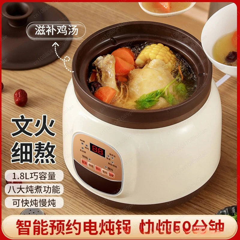 Automatic Purple Sand Electric Stew Pot, Household Soup and Porridge Health Casserole