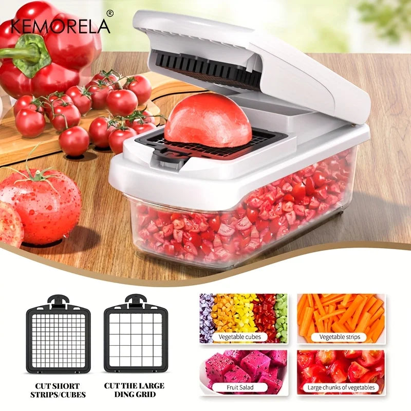 14/15 in 1 Multifunctional Vegetable Chopper Food Chopper Onion Chopper Vegetable Chopper with Container for Salad Potato Carrot