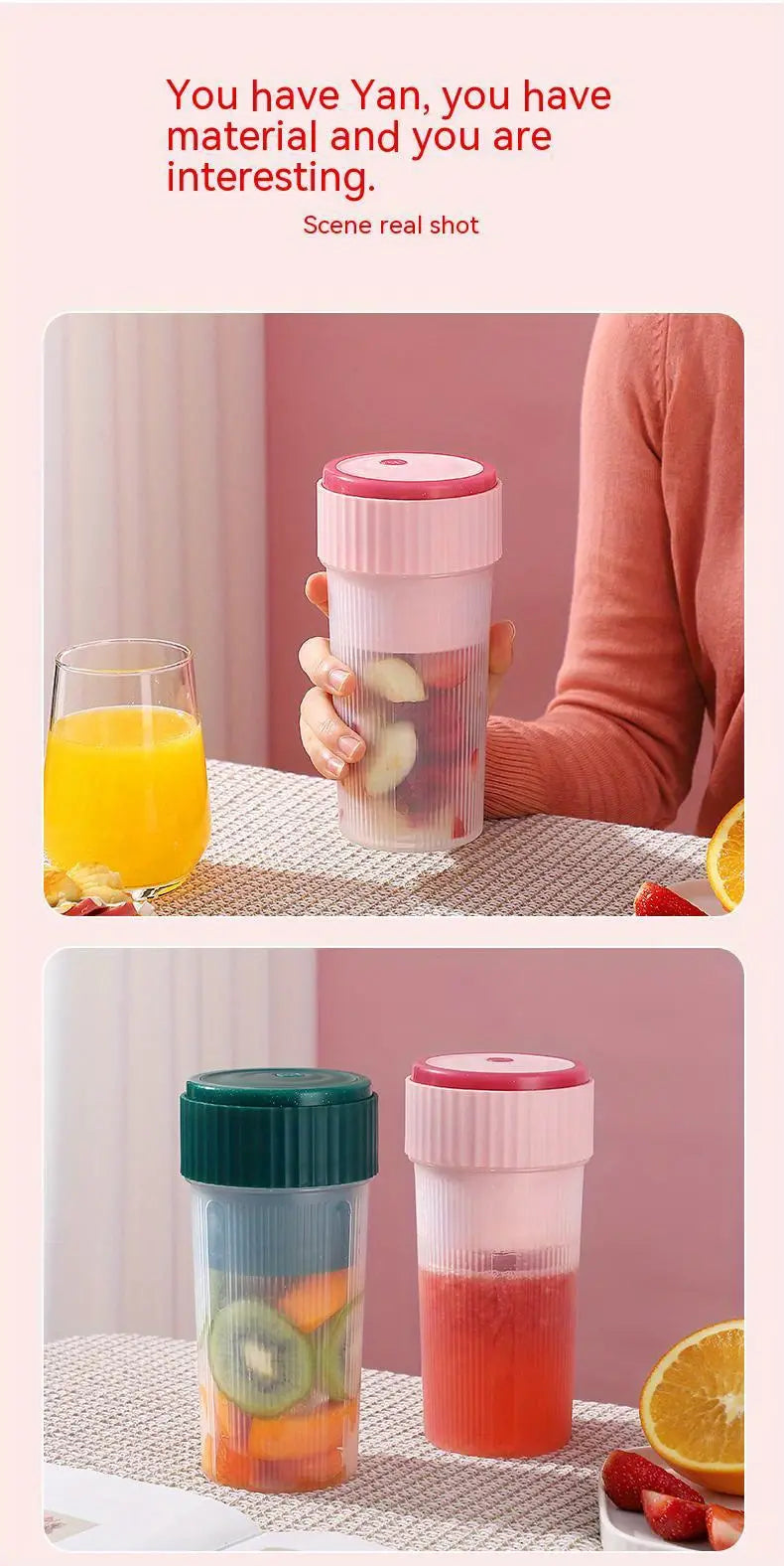 Portable Citrus Juicer Cup - Mini Electric Juice Maker